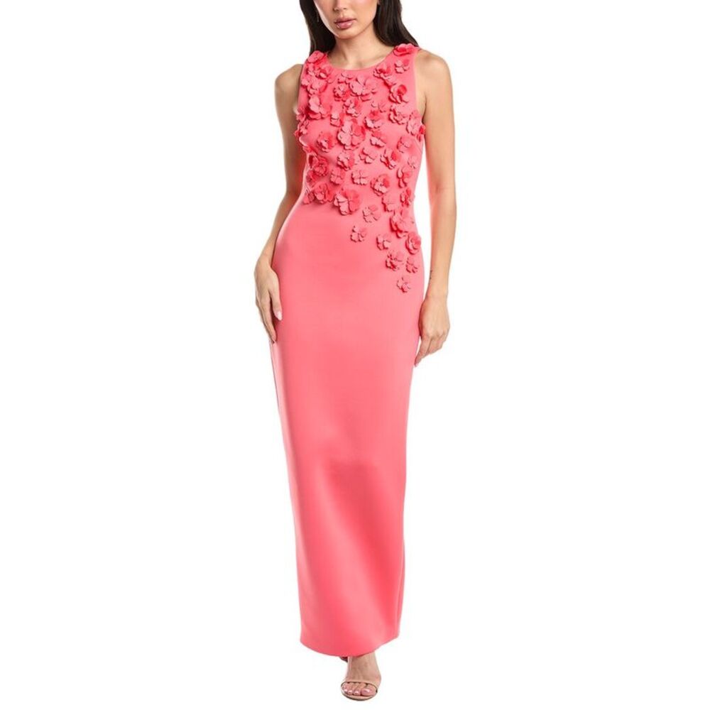 Badgley Mischka Womens  Embellished Luna Gown, Red